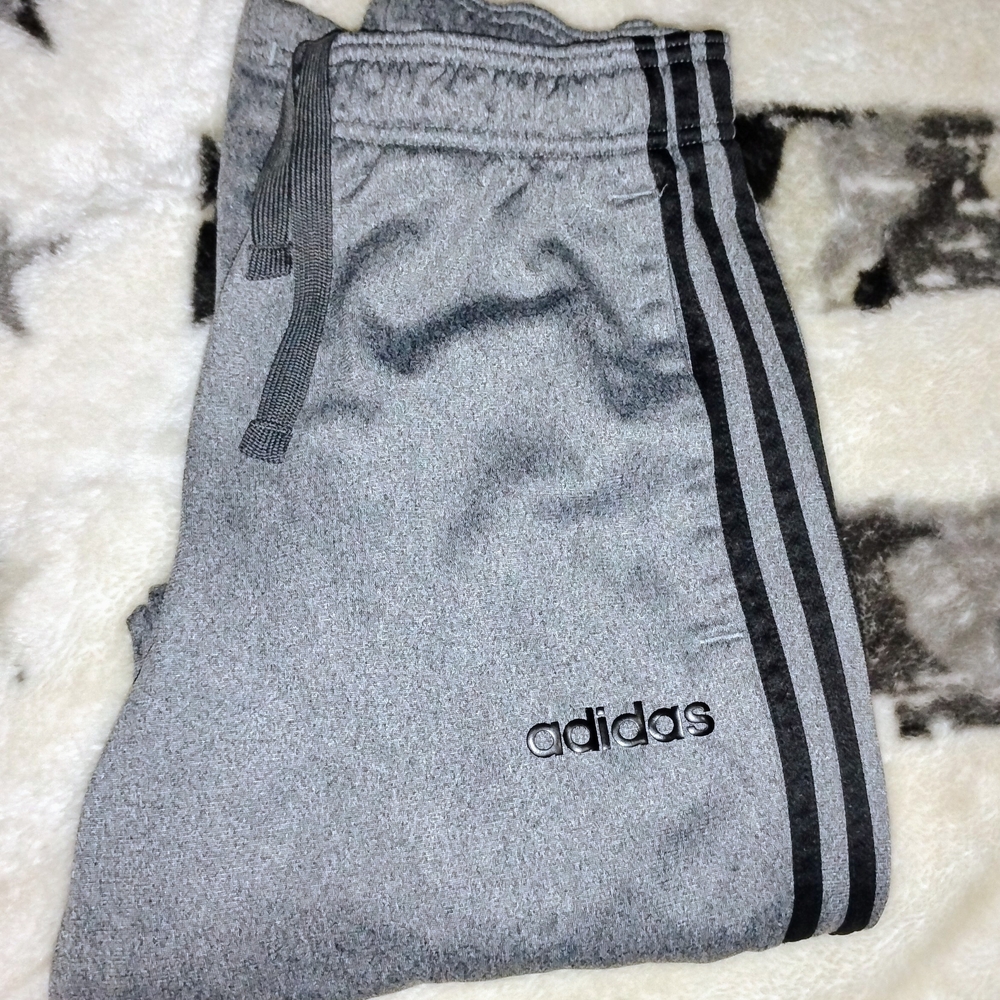 adidas Gray Joggers with Black Accents